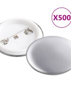 vidaXL Prázdné placky se špendlíkem 500 setů 37 mm