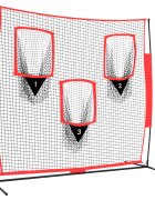 vidaXL Přenosná baseballová síť černá/červená 183x105x183 cm polyester
