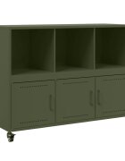vidaXL Příborník olivově zelený 1005 x 39 x 72 cm ocel