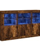 vidaXL Příborník s LED osvětlením kouřový dub 123 x 37 x 67 cm