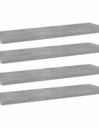 vidaXL Přídavné police 4 ks betonově šedé 60 x 20 x 15 cm dřevotříska