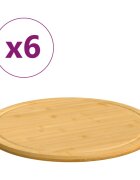 vidaXL Prkénka na krájení 6 ks Ø 40 x 15 cm bambus