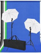 vidaXL Profesionální foto studio set: 5 barevných pozadí a 2 deštníky
