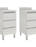 vidaXL Profesionální kuchyňské skříňky se 3 zásuvkami 2 ks 50x60x96 cm