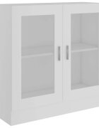 vidaXL Prosklená skříň bílá 825 x 305 x 80 cm kompozitní dřevo