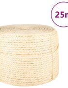 vidaXL Provaz 100% sisal 10 mm 25 m