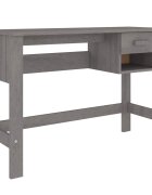 vidaXL Psací stůl HAMAR světle šedý 110 x 40 x 75 cm masivní borovice