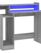 vidaXL Psací stůl s LED světly šedý sonoma 97x45x90cm kompozitní dřevo