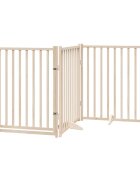 vidaXL Psí branka s dvířky skládací 4 panely 320 cm masivní jedlové dřevo