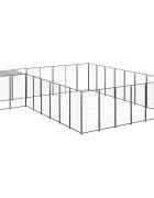 vidaXL Psí kotec černý 1573 m² ocel