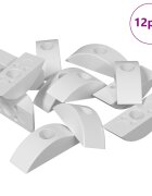 vidaXL Půlměsíční podložka 12 ks Bílá M6 Polypropylen