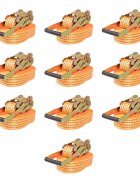 vidaXL Ráčnové upínací pásy 10 ks 2 tuny 8mx50mm oranžové