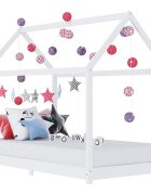 vidaXL Rám dětské postele bílý masivní borové dřevo 90 x 200 cm