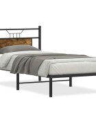 vidaXL Rám postele bez matrace kouřový dub 75x190 cm kompozitní dřevo