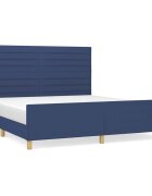vidaXL Rám postele bez matrace modrý 160 x 200 cm textil