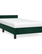 vidaXL Rám postele bez matrace tmavě zelená 90 x 190 cm samet