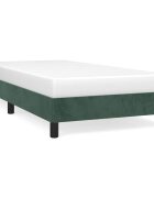 vidaXL Rám postele bez matrace tmavě zelená 90 x 200 cm samet