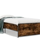 vidaXL Rám postele kouřový dub 90 x 190 cm kompozitní dřevo a kov