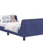 vidaXL Rám postele pro děti s čelem Policová modrá 90 x 190 cm Samet