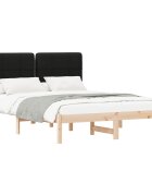vidaXL Rám postele s čalouněným čelem s čelo Černá 140 x 190 cm