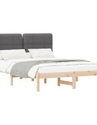 vidaXL Rám postele s čalouněným čelem s čelo Tmavě šedá 150 x 200 cm