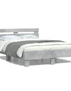 vidaXL Rám postele s čelem betonově šedý 135 x 190 cm kompozitní dřevo