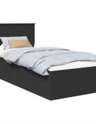 vidaXL Rám postele s čelo Černá 90 x 190 cm Kompozitní dřevo