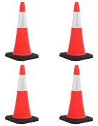 vidaXL Reflexní dopravní kužely s těžkými základnami 4 ks 75 cm