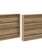 vidaXL Regál na časopisy s policí 2 ks Artisanový dub 80 x 12 x 70 cm