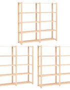 vidaXL Regály 5 polic 3 ks 170 x 38 x 170 cm masivní borovice 500 kg