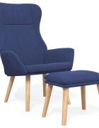 vidaXL Relaxační křeslo s podnožkou modré textil