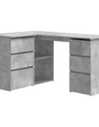 vidaXL Rohový psací stůl betonově šedý 145 x 100 x 76 cm dřevotříska