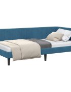 vidaXL Rohový rám postele Modrá 90 x 200 cm samet