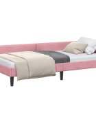 vidaXL Rohový rám postele Růžová 100 x 200 cm samet