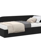 vidaXL Rohový rám postele s matrací 2 ks Černá 90 x 190 cm samet