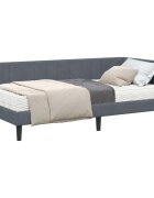vidaXL Rohový rám postele s matrací 2 ks Tmavě šedá 90 x 190 cm samet