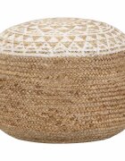 vidaXL Ručně vyrobený sedací puf bílý 45 x 30 cm juta