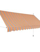 vidaXL Ručně zatahovací markýza 400 cm žluto-modré pruhy