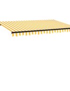 vidaXL Ručně zatahovací markýza 400 x 350 cm žlutobílá