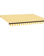 vidaXL Ručně zatahovací markýza s LED světlem 350 x 250 cm žlutobílá