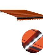 vidaXL Ručně zatahovací markýza s LED světlem 350x250 cm oranžovohnědá