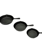 vidaXL Sada 3 BBQ litinových pánví