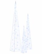 vidaXL Sada akrylových světelných LED kuželů modrá 30/45/60 cm