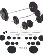 vidaXL Sada činek barbell a dumbbell 90 kg