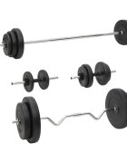 vidaXL Sada obouruční a jednoručních činek se závažím 90 kg