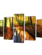 vidaXL Sada obrazů tisk na plátně les 200 x 100 cm