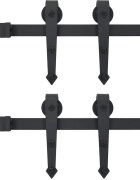 vidaXL Sada příslušenství pro posuvné dveře 2 x 183 cm ocelová černá