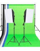 vidaXL Sada studiových světel s pozadími a softboxy