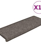 vidaXL Samolepící nášlapy na schody sisal 15ks 65x21x4cm šedé a béžové