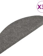 vidaXL Samolepicí rohože na schody 30 ks šedé 56x17x3 cm